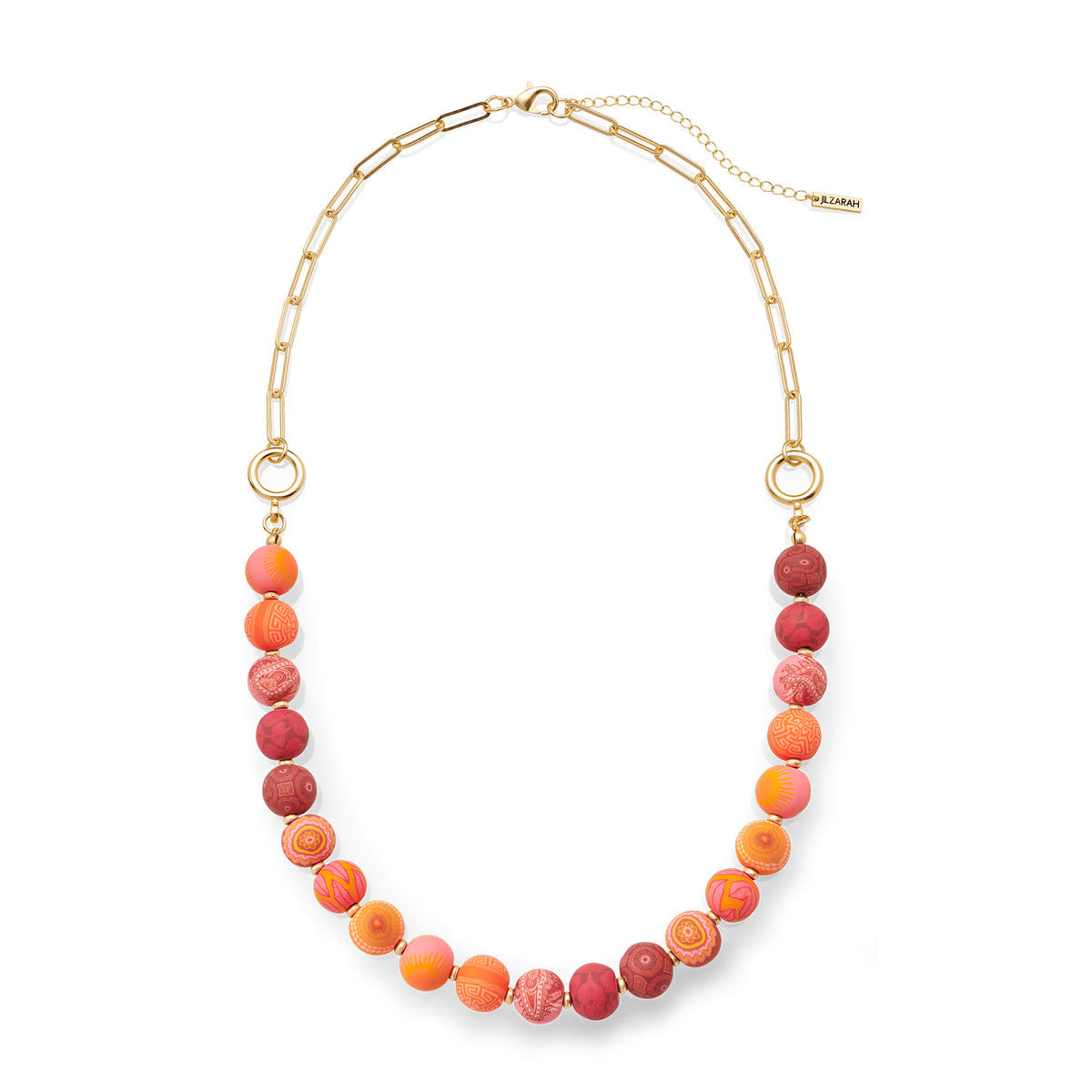 Savannah Red Link Beaded Necklace