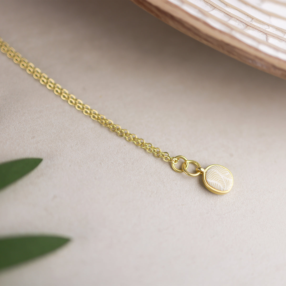 Ivory Palm Petite Coin Necklace