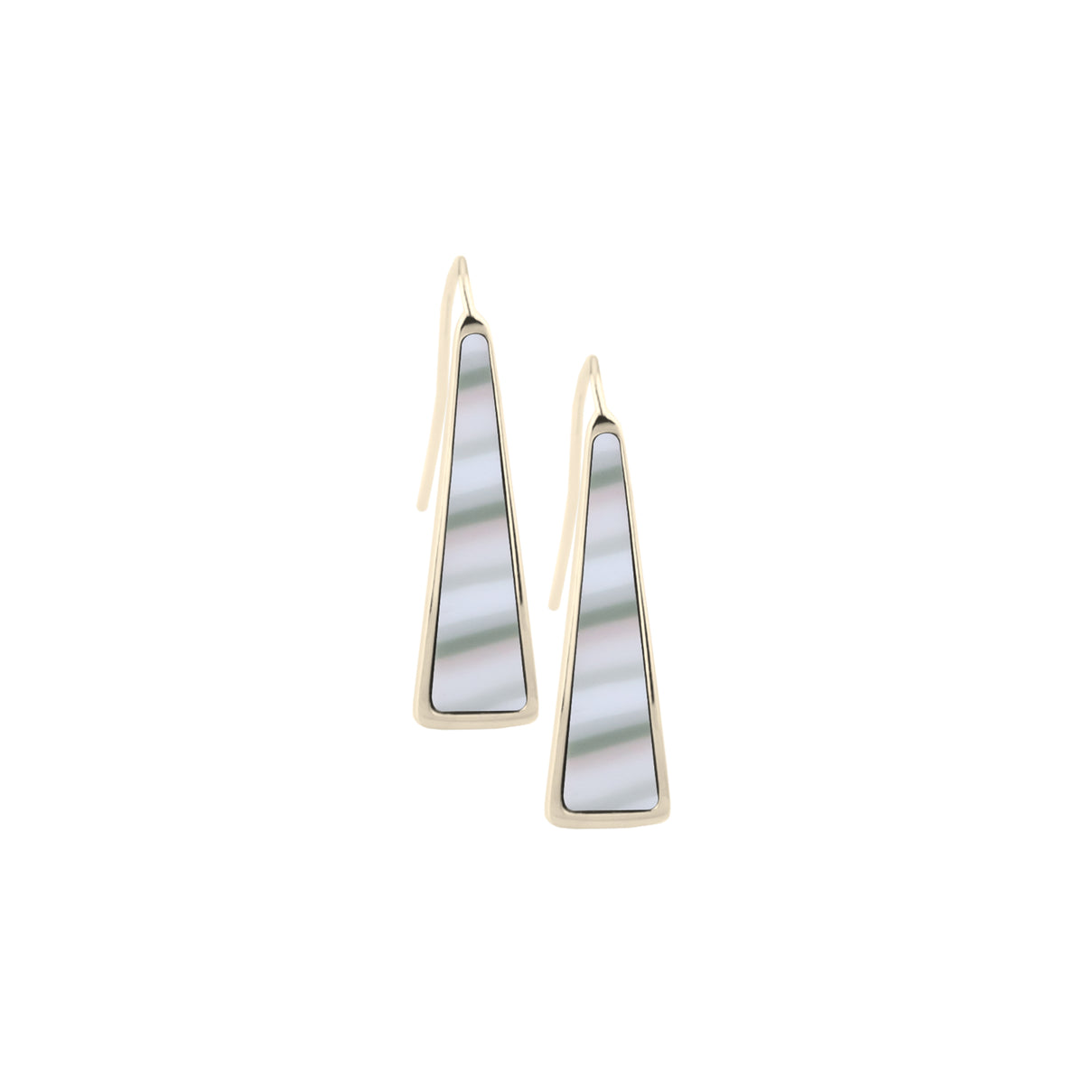 Linen Triangle Drop Earrings (14K Gold)