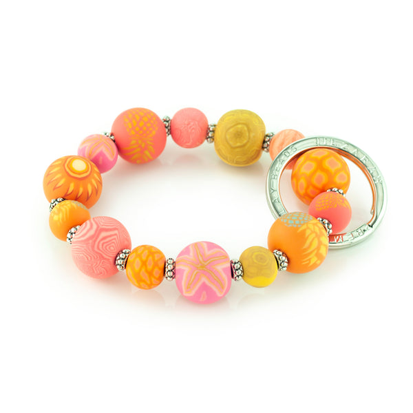 Papaya Punch Small Bead Wrist Keychain JILZARAH Wholesale