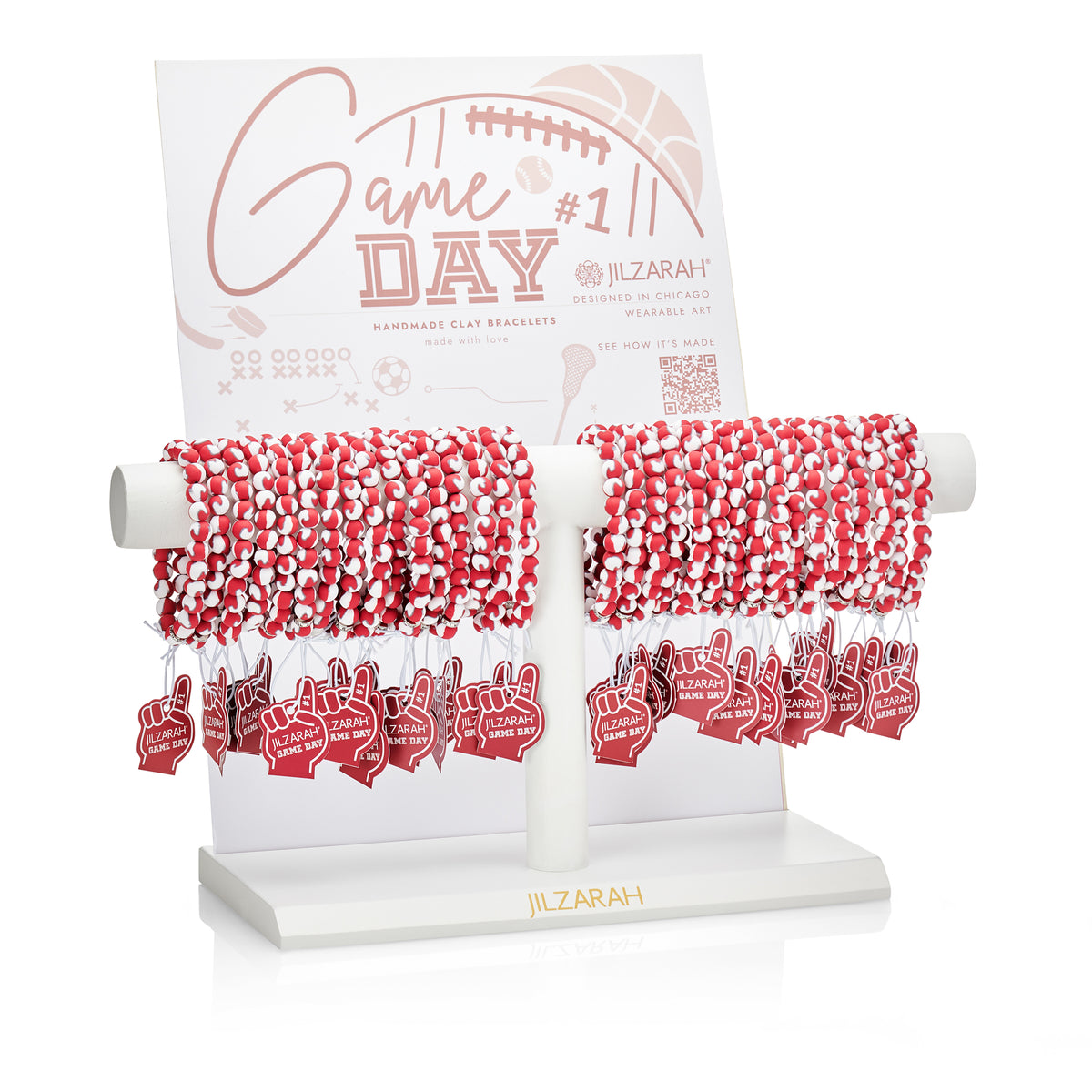 Crimson-White-Gray Game Day Bracelet Collection
