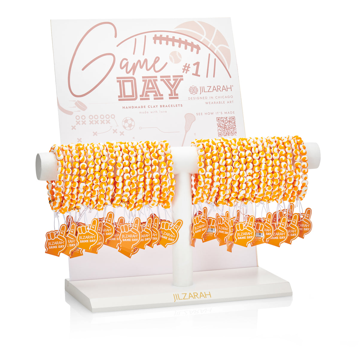 Orange-White Game Day Bracelet Collection