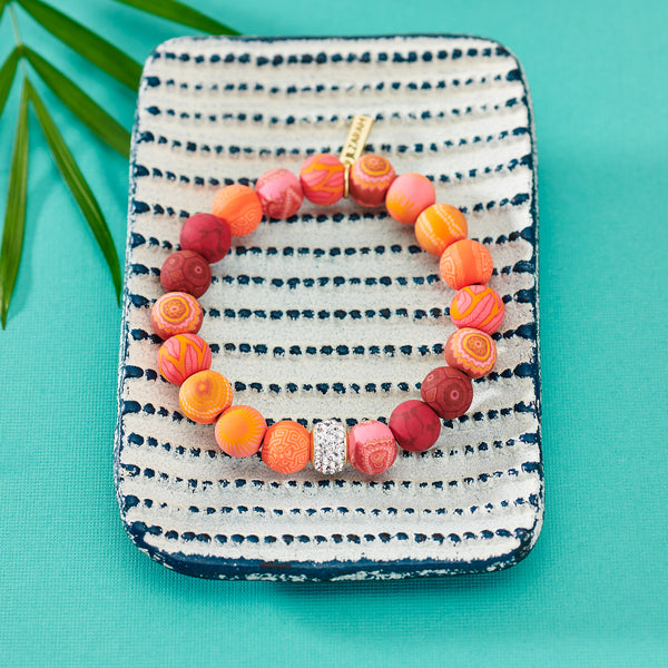 Savannah Red Crystal Stretch Bracelet