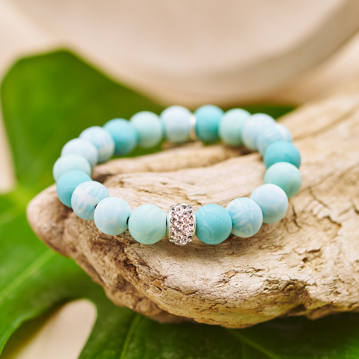 Maui Blue Crystal Stretch Bracelet