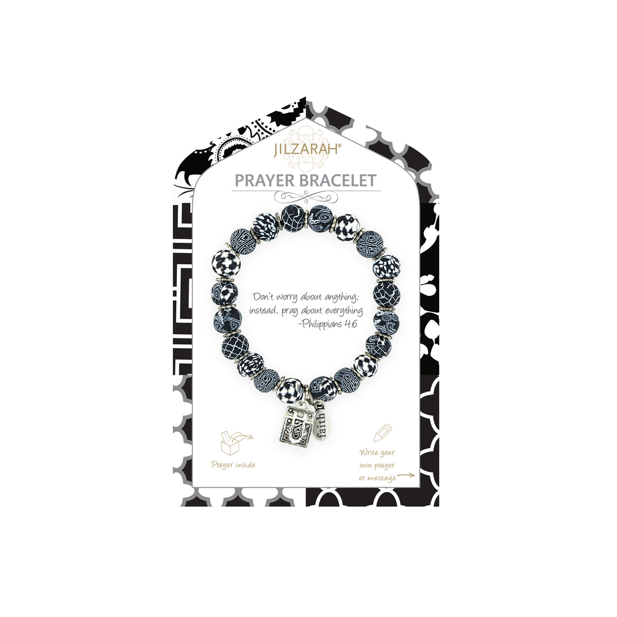 Black White Prayer Bracelet