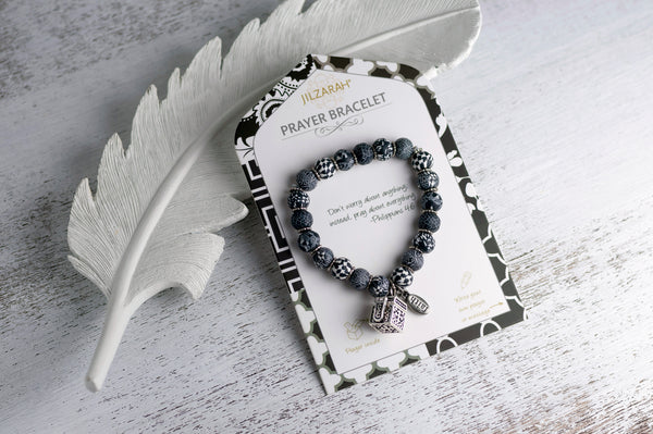 Black White Prayer Bracelet