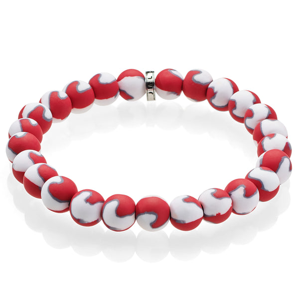 Crimson-White-Gray Game Day Bracelet