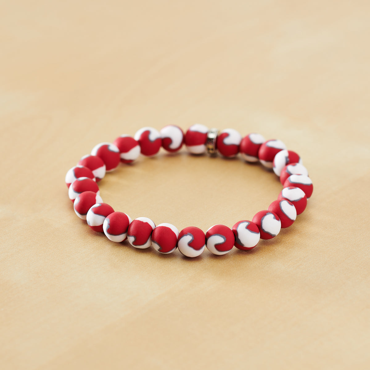 Crimson-White-Gray Game Day Bracelet