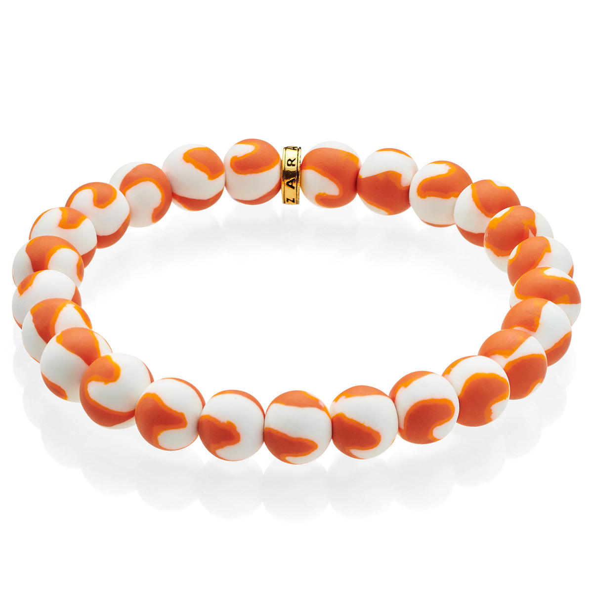 White-Burnt Orange Game Day Bracelet