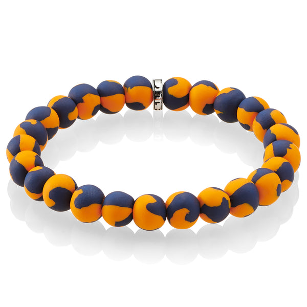 Burnt Orange-Navy Game Day Bracelet