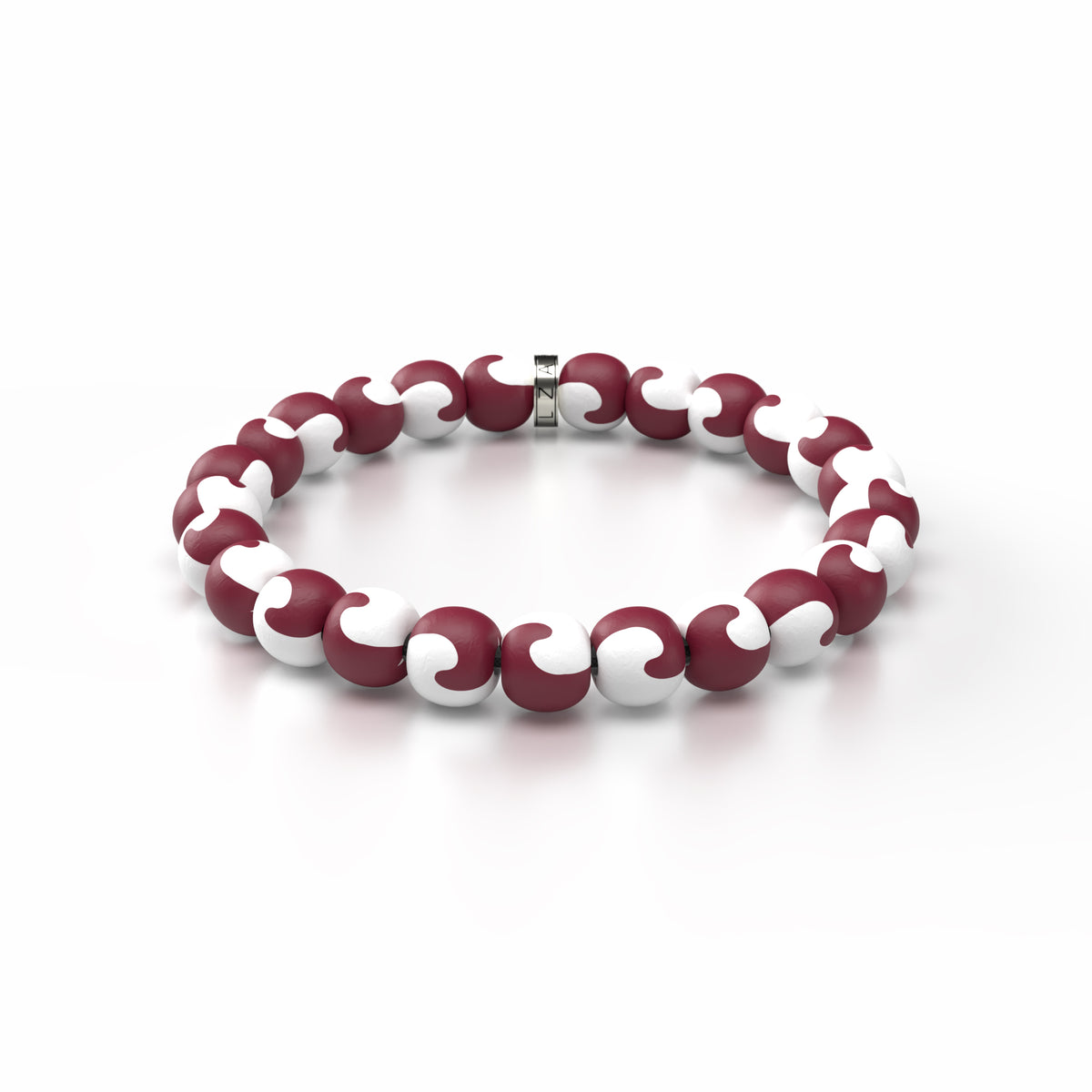 Maroon-White Game Day Bracelet