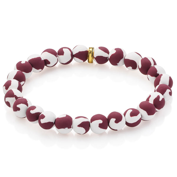 Maroon-White Game Day Bracelet