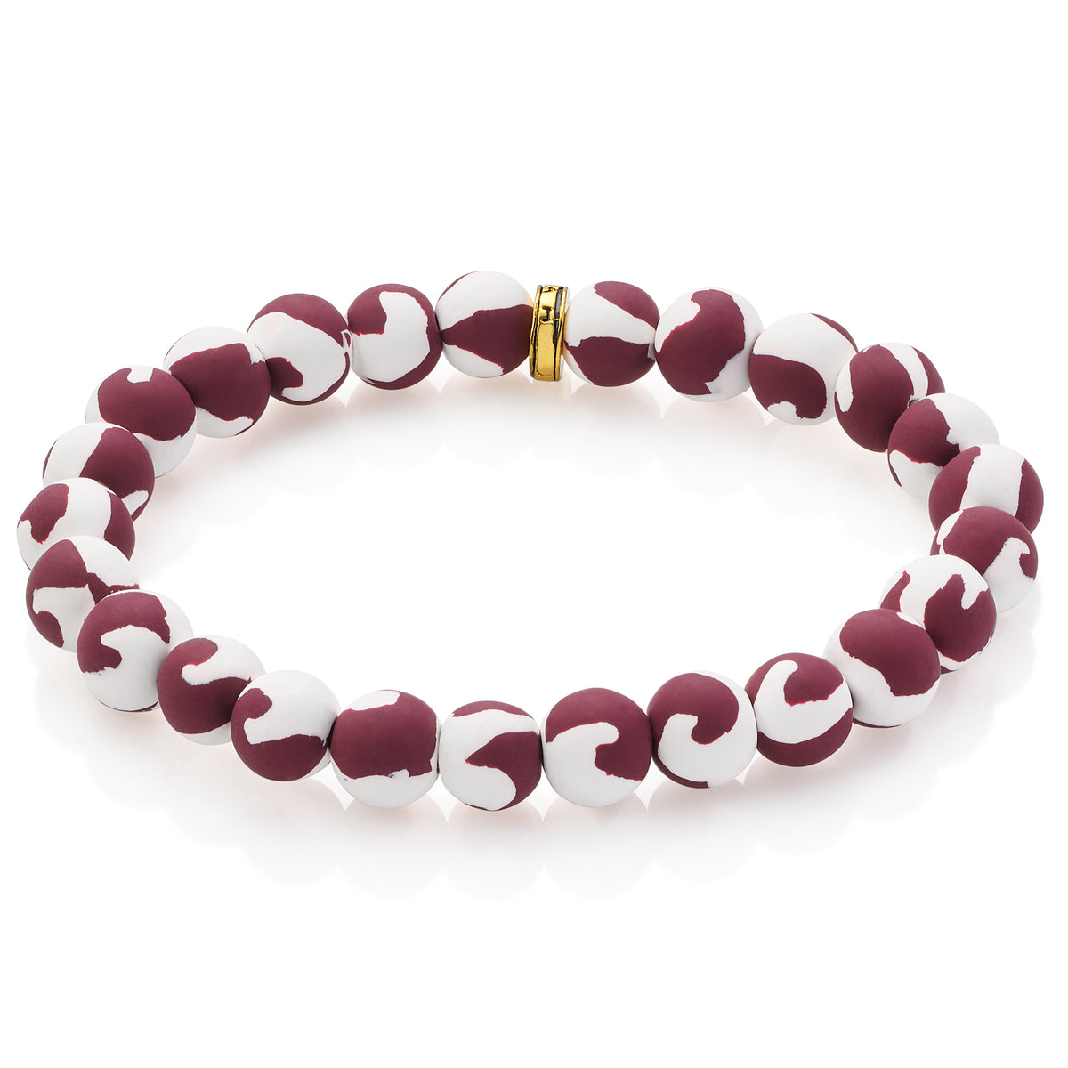 Maroon-White Game Day Bracelet
