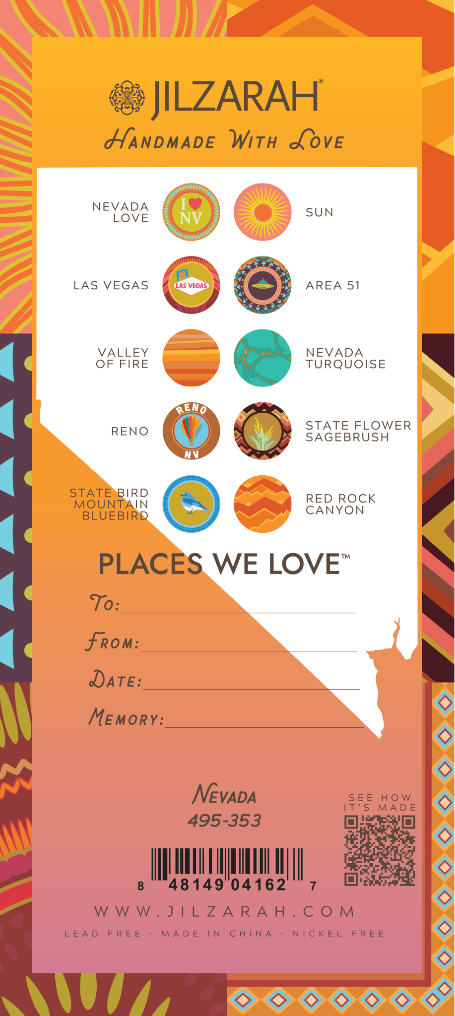 Nevada Places We Love Bracelet