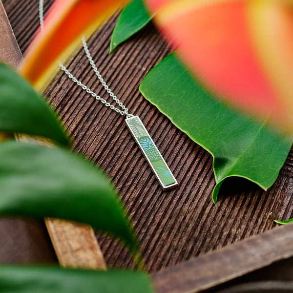 Tropical Green Vertical Bar Necklace
