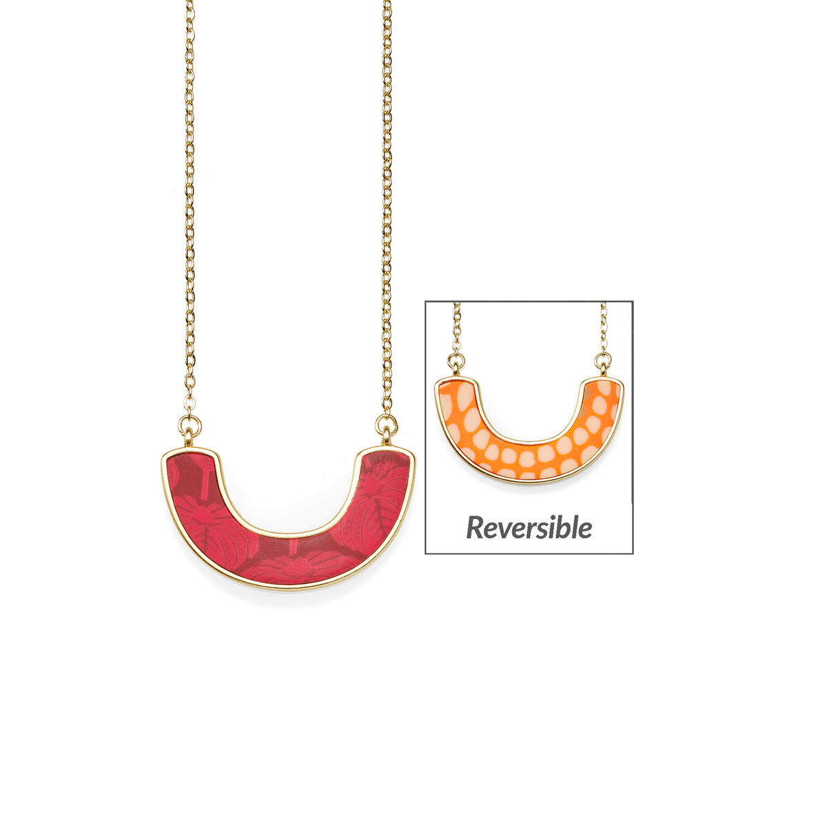 Savannah Red Reversible Cradle Necklace