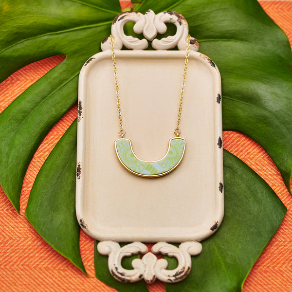 Seaside Green Reversible Cradle Necklace