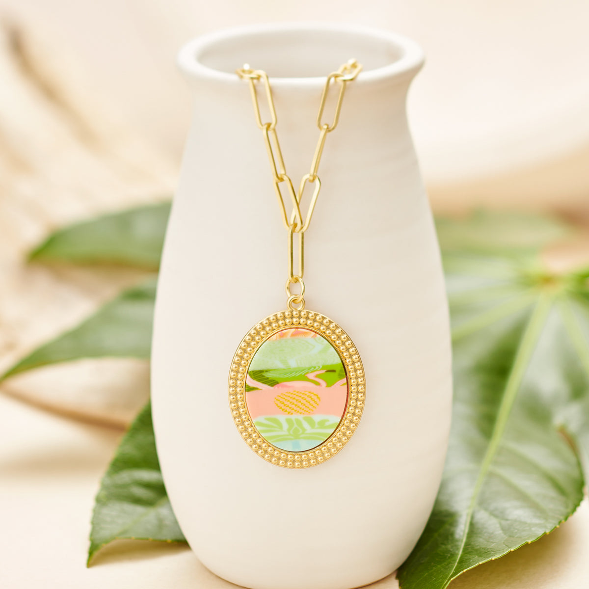 Palm Beach Reversible Link Medallion Necklace