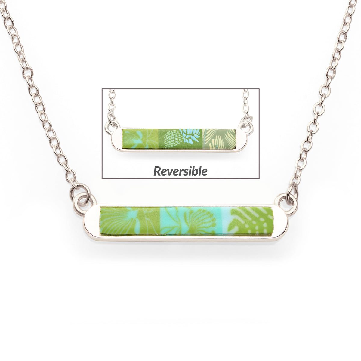 Tropical Green Reversible Mini Bar Necklace