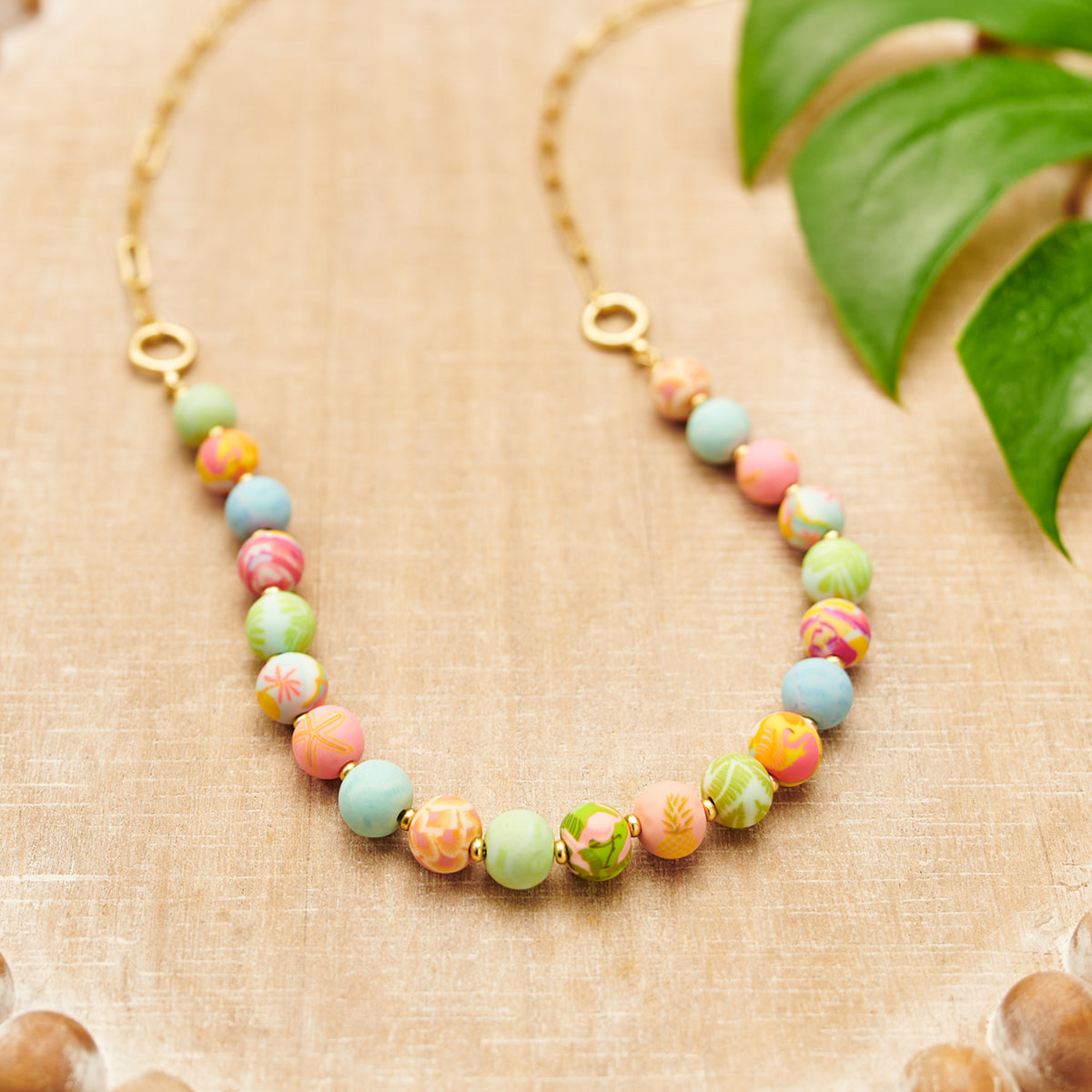 Palm Beach Link Beaded Long Necklace