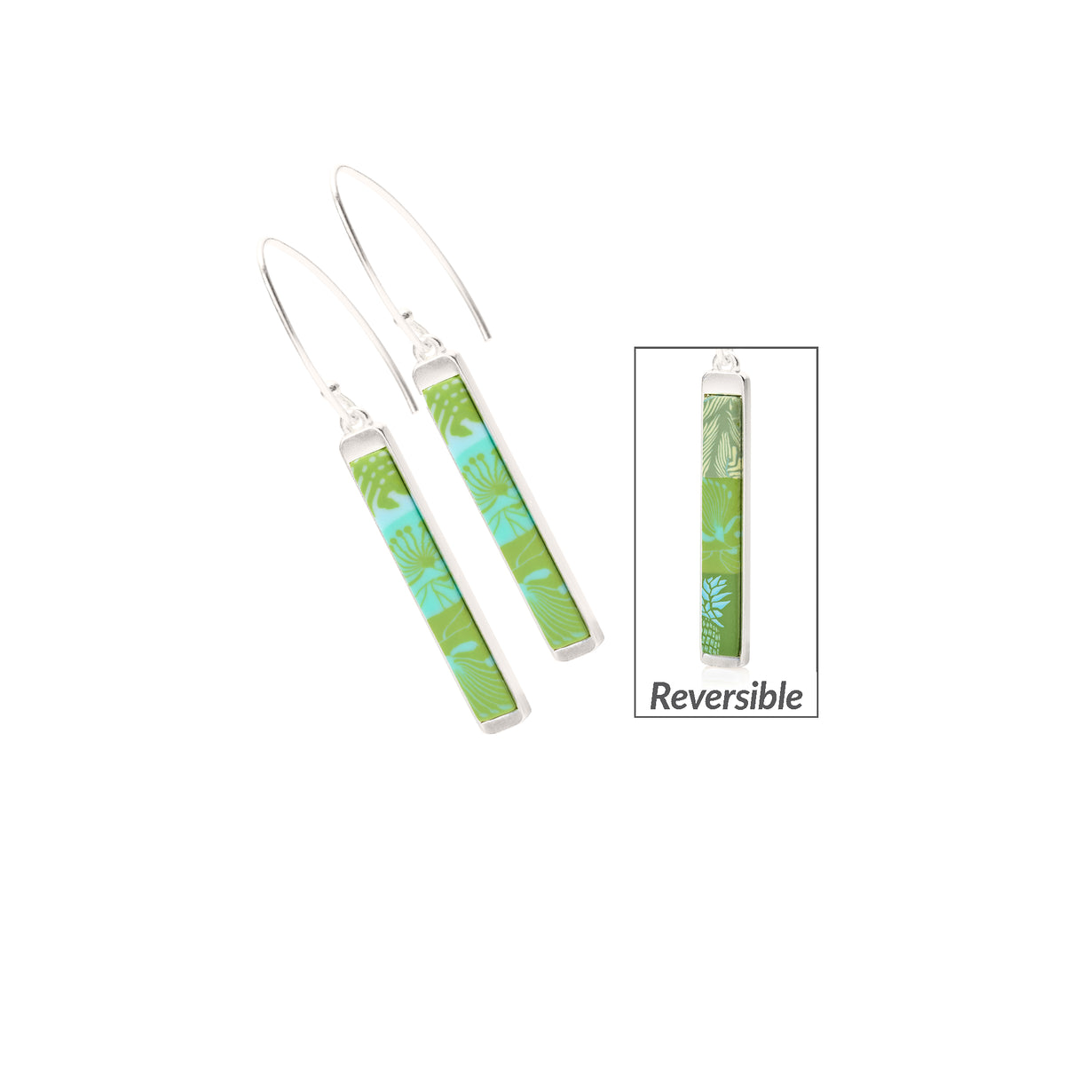 Tropical Green Reversible Mini Bar Earrings