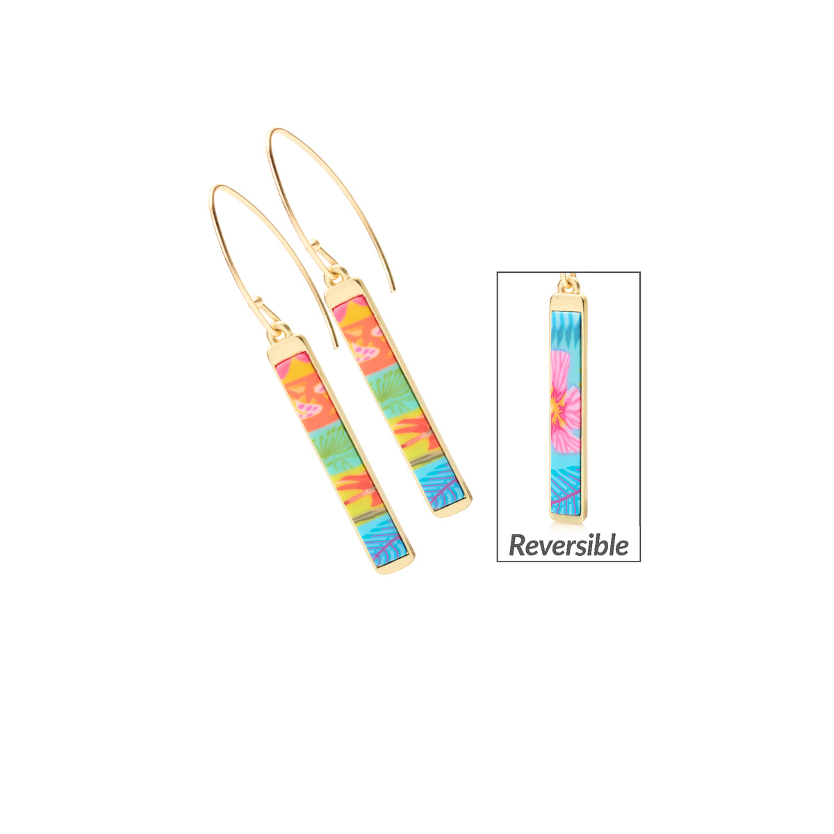 Paradise Island Reversible Mini Bar Earrings