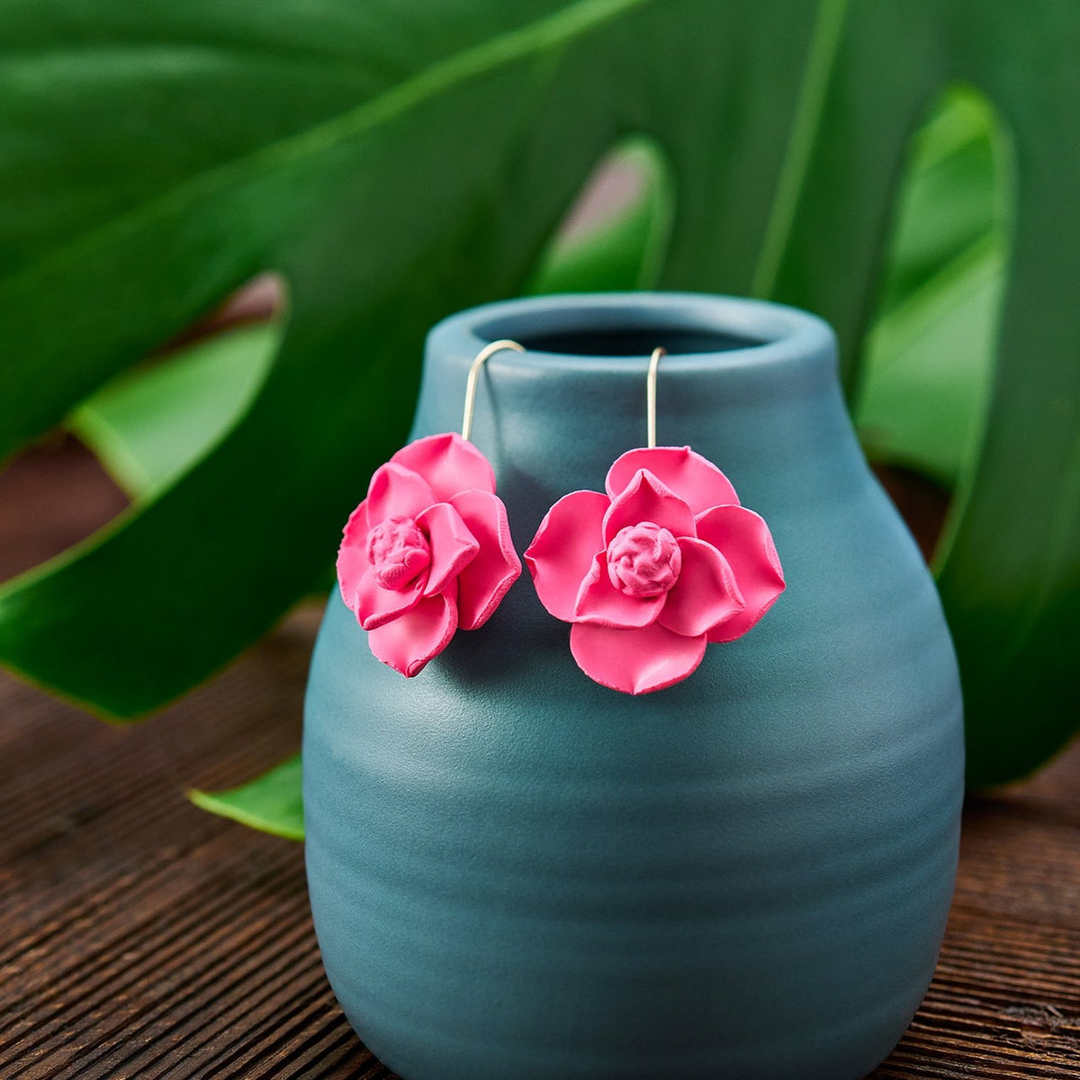 Paradise Island Clay Flower Earrings