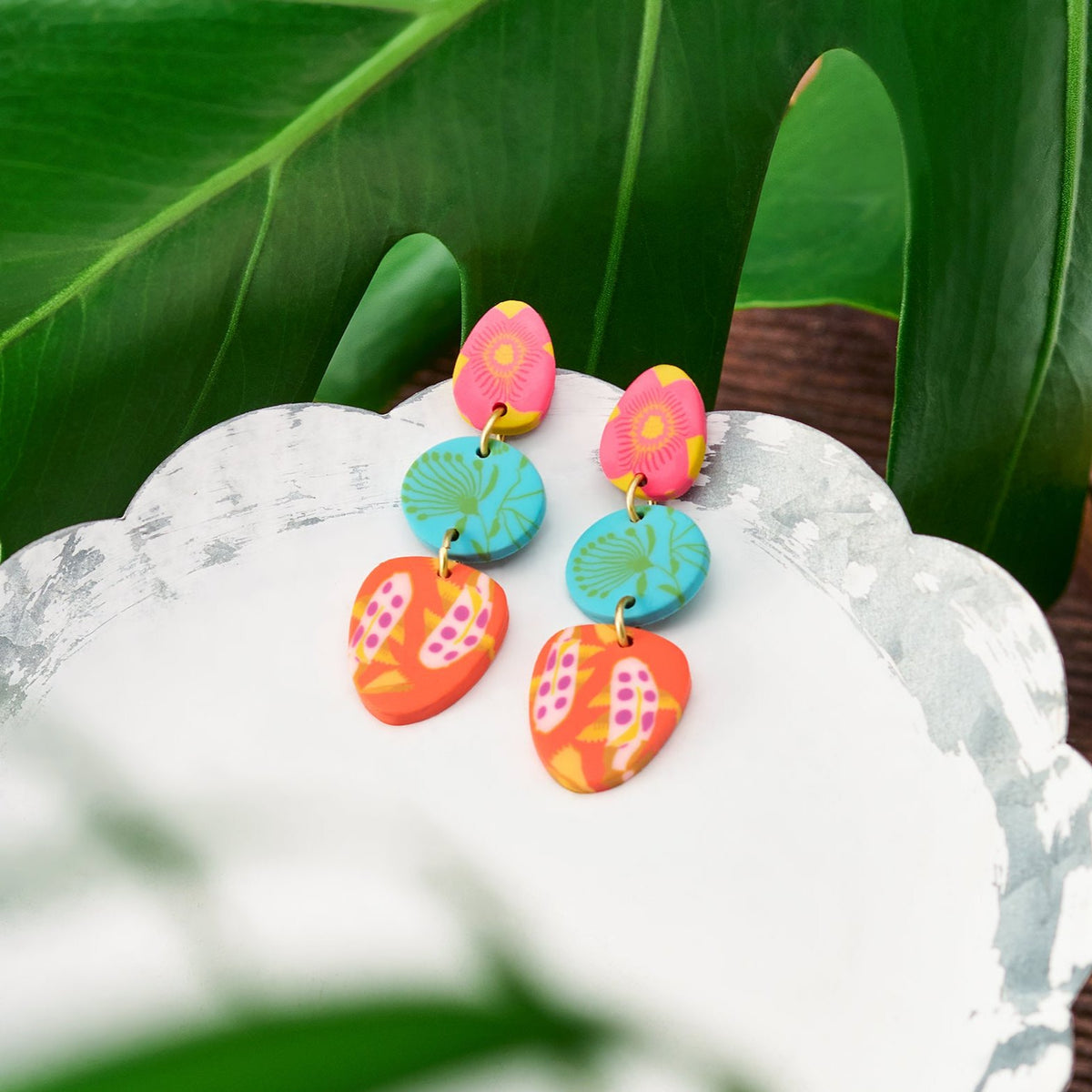 Paradise Island Peacock Post Earrings