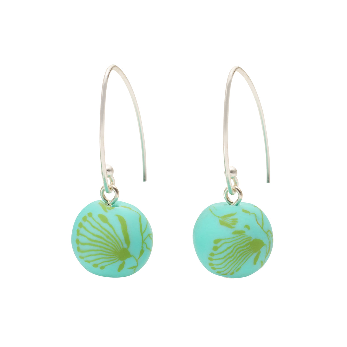 Tropical Green Medium Bead Earrings