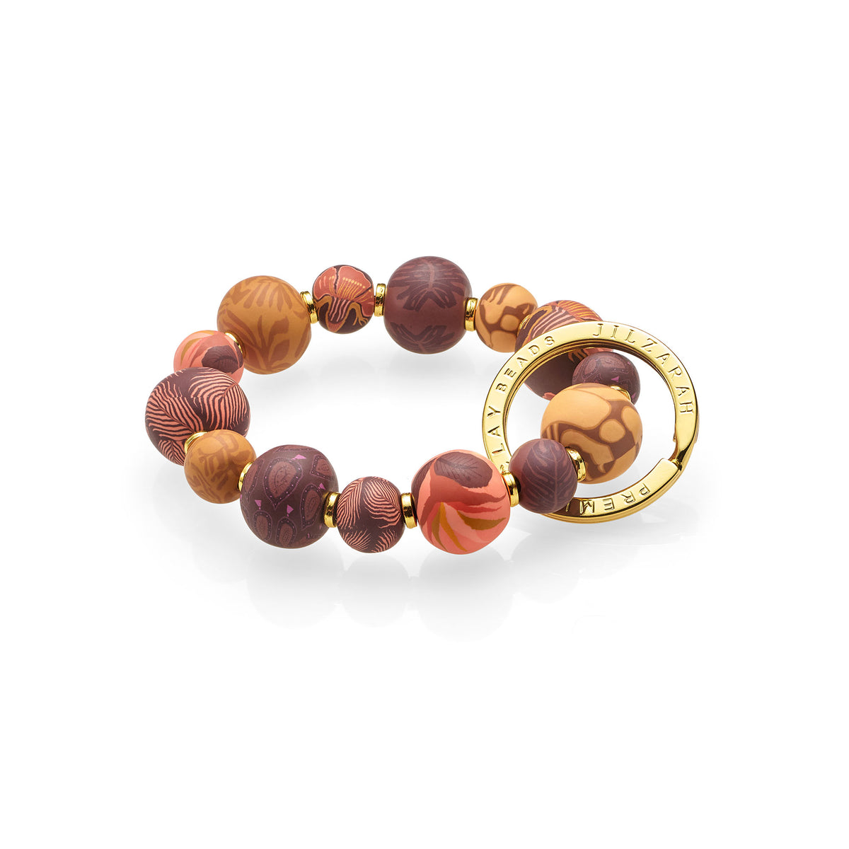 Tuscan Bronze Small Bead Wrist Keychain