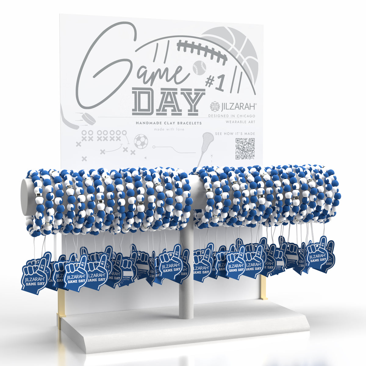 Blue-White Game Day Bracelet Collection