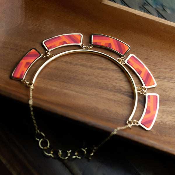 Coral Crush Cleopatra Necklace (Gold)
