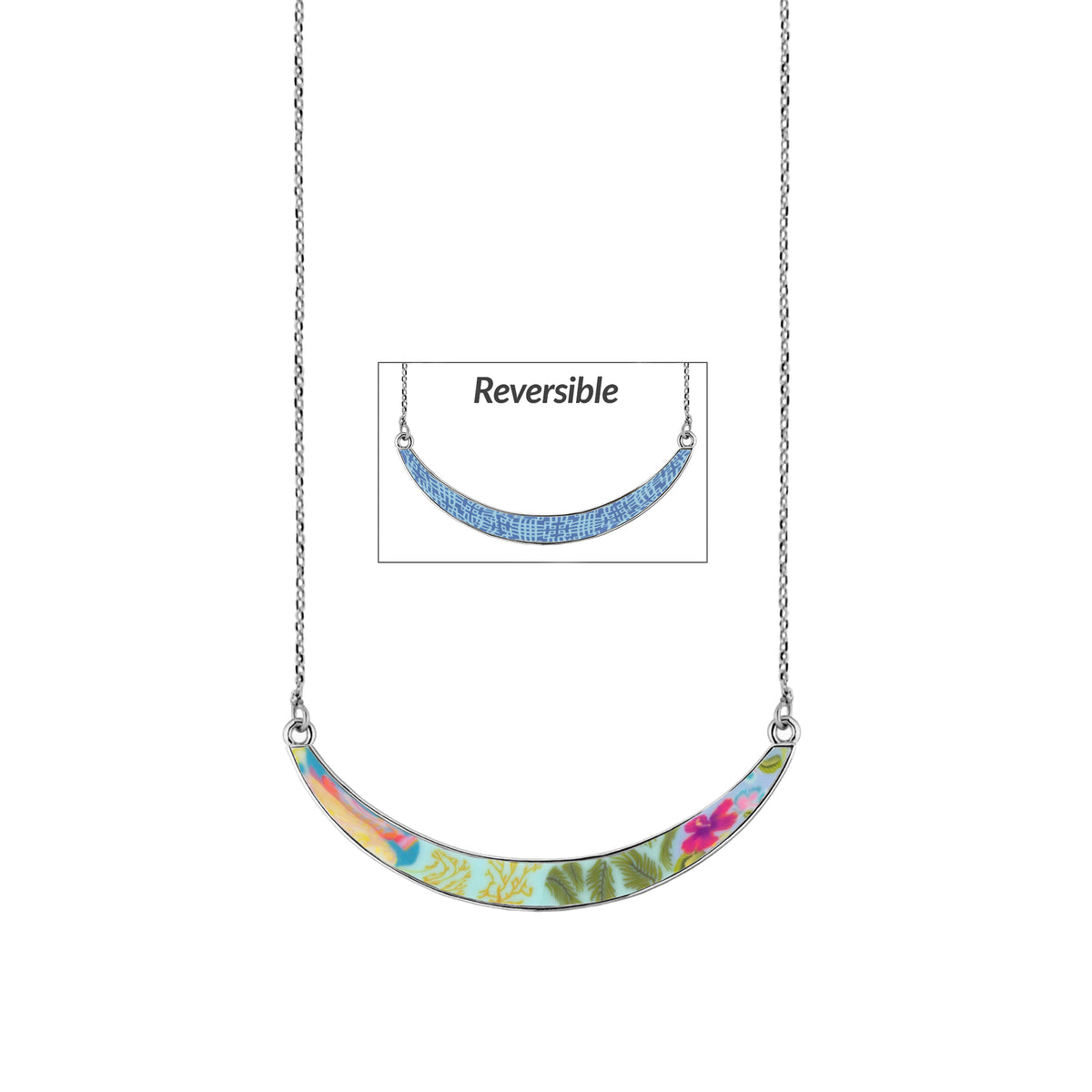 Tahiti Reversible Curve Necklace (Silver)