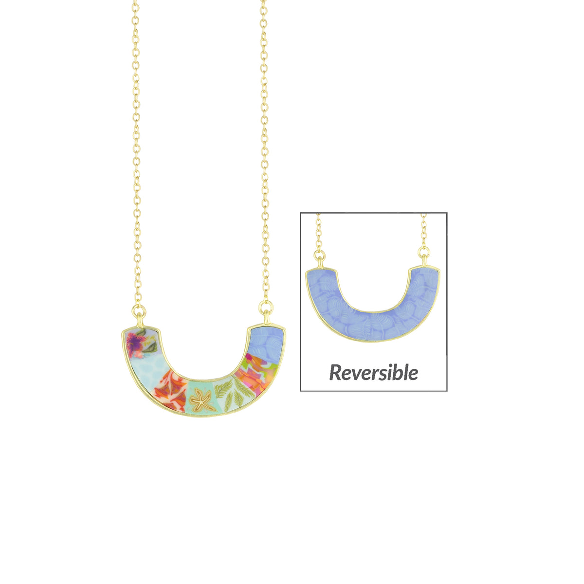 Beach Day Reversible Cradle Necklace
