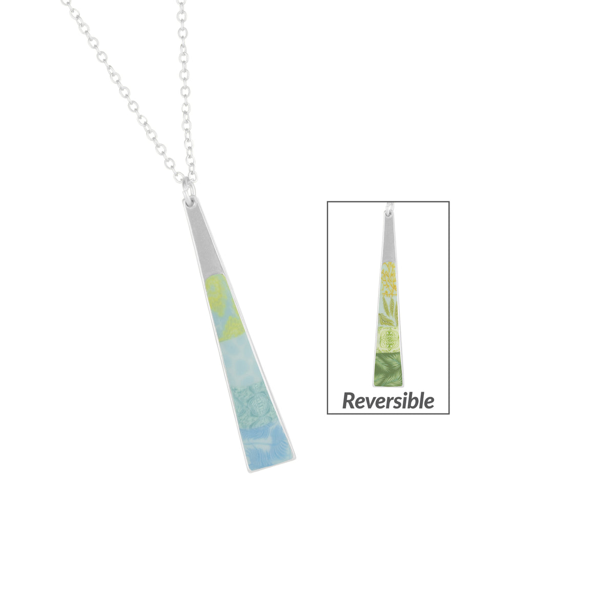 Bermuda Blue Reversible Triangle Necklace