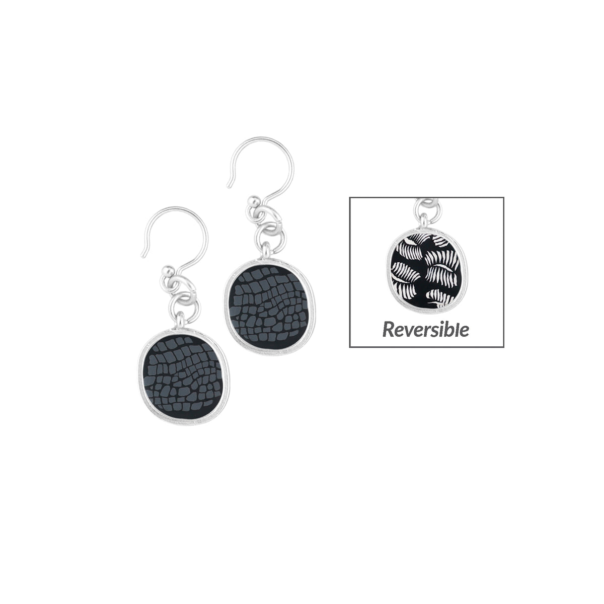 Midnight Palm Reversible Coin Earrings